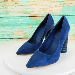 Pour La Victorie Blue Suede Heels